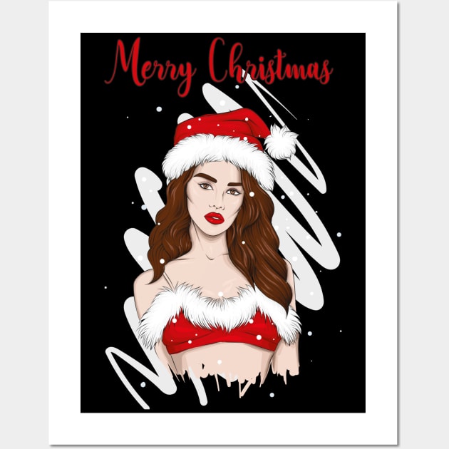 Christmas pinup girls Wall Art by MZeeDesigns